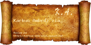 Karkus Ambrózia névjegykártya